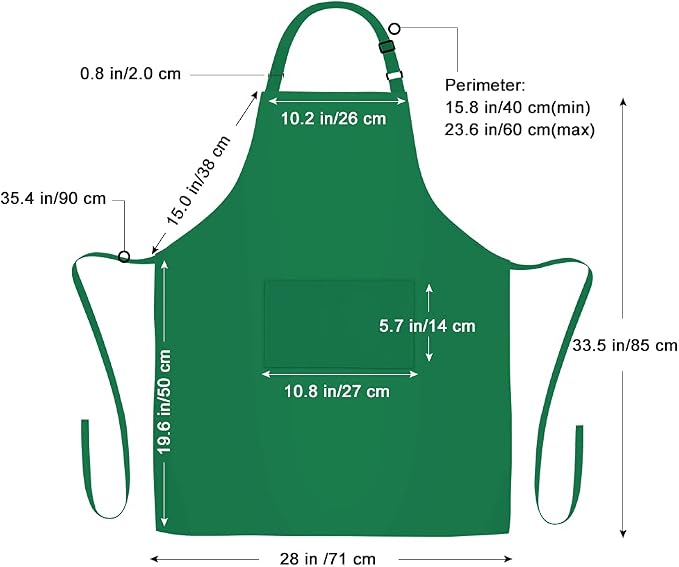 Jubatus 2 Pack 100% Cotton Aprons - Image 7
