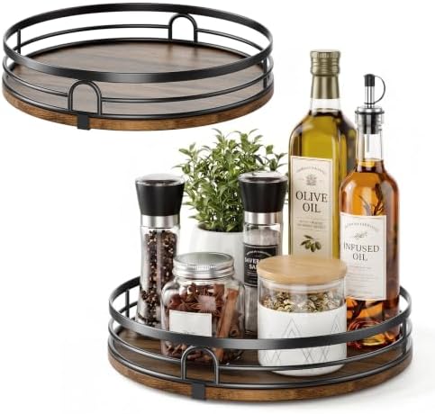 2 Pack 9" 10" Lazy Susan Turntable Organizer for Table Top