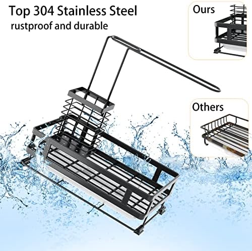 Godboat Kitchen Sink Organizer with Brush Rack and Drain Pan
