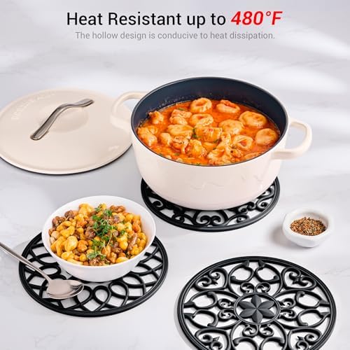 SMARTAKE 6 Set Silicone Trivet Mats for Hot Dishes Pots and Pans