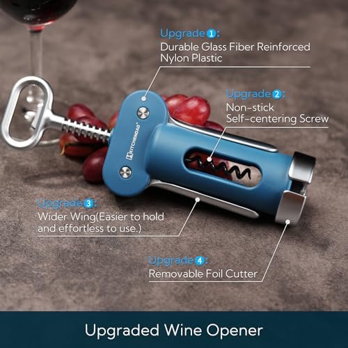 KITCHENDAO Luxury 3 in 1 Wine Opener with Foil Cutter, Beer Bottle