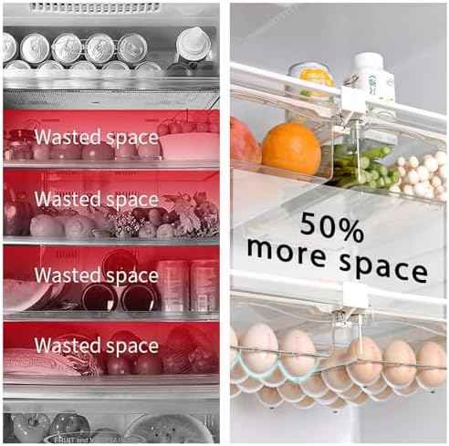 URALFA 2PCS Fridge Drawer Organizer and Egg Holder
