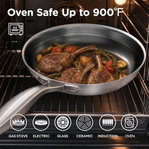 COOKER KING 3pc Hybrid Nonstick Frying Pans Set, 8, 10 & 12" Pans