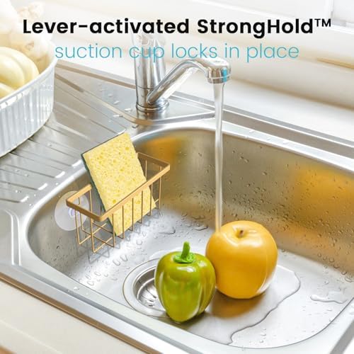 HLOOL Gold Sponge Holder for Kitchen Sink