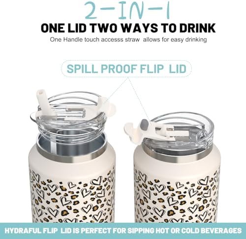 Hydraful 64 oz Tumbler with Handle and Straw - 100% Leak-Proof