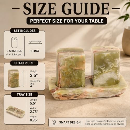 Radicaln Marble Salt and Pepper Shakers Set with Tray