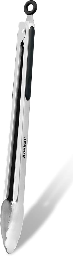 Anaeat Extra Long Stainless Steel Grilling Locking Tong, Cooking by Anaeat