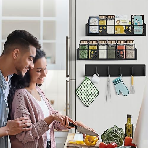 Magnetic Spice Rack for Refrigerator, Kitchen Organizer
