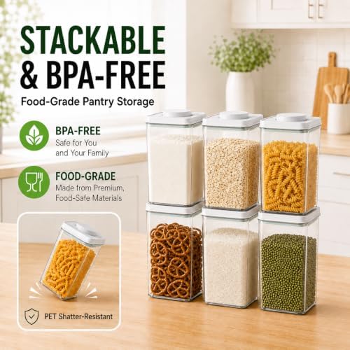 2-Pack 4.2 Qt 5 lb Flour Storage Containers with Scoops & Pop Lids