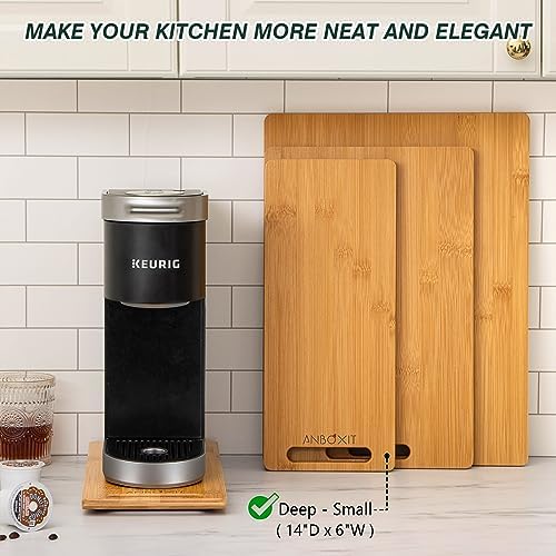 ANBOXIT Wide Bamboo Appliance Slider for Coffee Maker