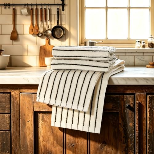 Striped Kitchen Towels for Family: Decorative Classic