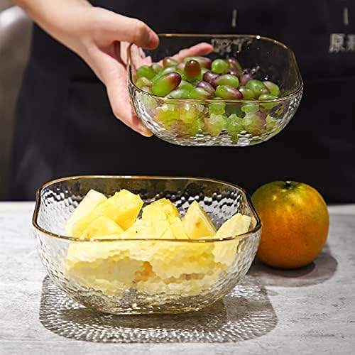 TOSSOW Square Glass Mixing Bowl Set of 2, Serving Bowls All Purpose
