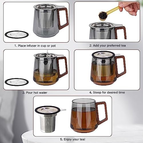 Gute 2 Pack Tea Infuser for Loose Tea,304 Stainless Steel with