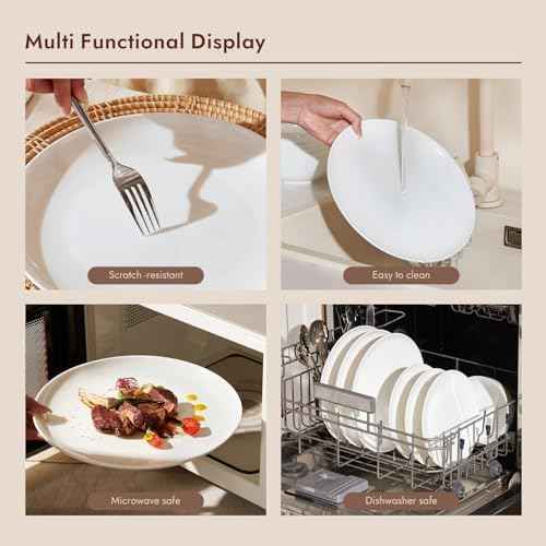 KINGSTONE Bone China Dinnerware Set for 4, 12-Piece Plates and Bowls