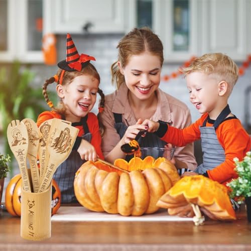 6Pcs Horror Movie Character Cooking Gift Set Wooden Spoons Utensils