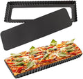14 Inch Rectangular Tart Pan Set of 2, Nonstick Quiche Pie Pan with