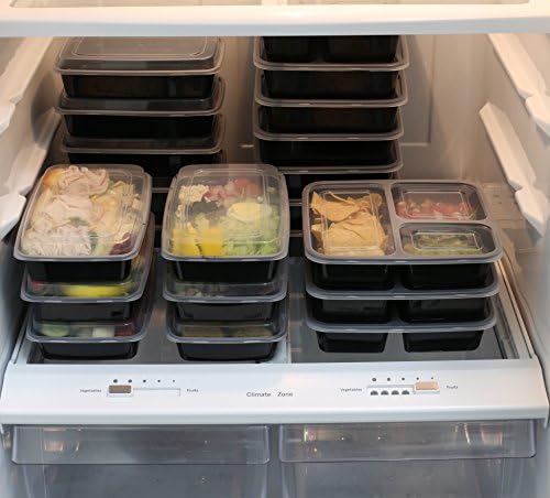 Simple Houseware 16 Pack 36-oz 3-Compartment Meal Prep Container