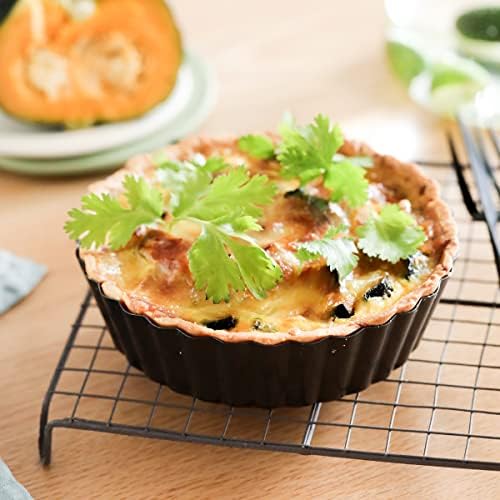 Tosnail 2 Pack Deep Tart Pan, 9.5" x 2" Quiche Pie Pan with Removable