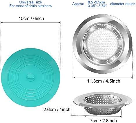 V-TOP Kitchen Drain Strainer Stopper 4 Pack, Universal 6 Inch Silicone