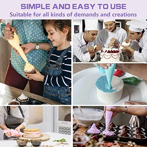 firstake Disposable Piping Bags 16 Inch 100 Pcs, Thickened for Cake
