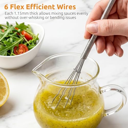 U-Taste Small Mini Whisks for Cooking, 18/8 Stainless Steel 7" Wisking