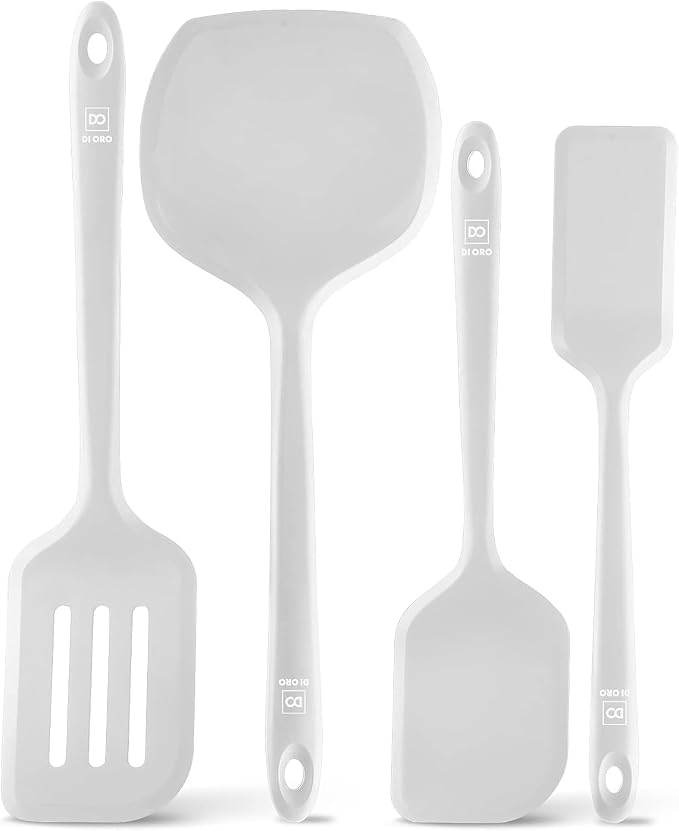 New DI ORO Seamless Series Moda 4-Piece Silicone Turner Spatula Set by DIORO