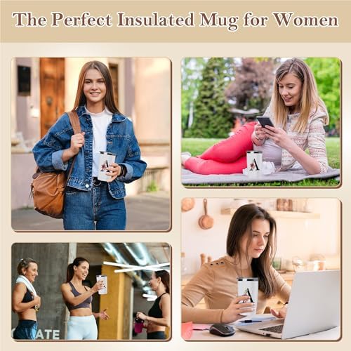 20 Oz Insulated Coffee Cup with Lid Car Tumbler Travel Mug Women Wife