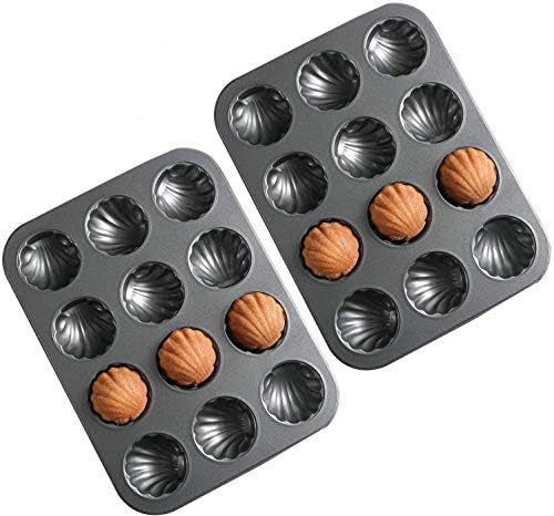Mold Cake Pan for Madeleine, ZEENEEK 12-Cavity Non-Stick Spherical