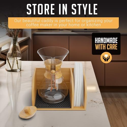 HEXNUB Pour Over Caddy with Lid for Chemex Coffee Makers
