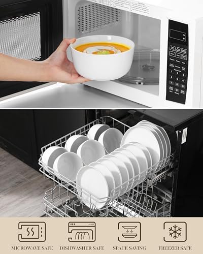 MALACASA 24-Piece Dinnerware Set for 8, White Porcelain Dishes