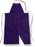 Deep Purple Split Leg Apron, Cotton Canvas Full Coverage Pottery Apron by Claypron