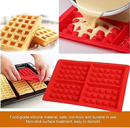 2Pcs Silicone Waffle Mold, Nonstick Waffle Maker Baking Tray Oven Air