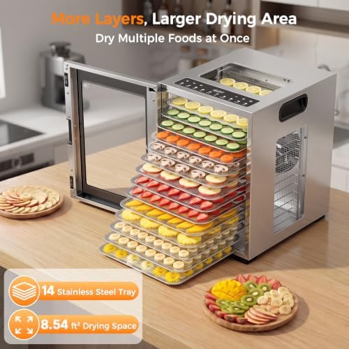 Suteck 14-Tray Pro Food Dehydrator, Stainless Steel
