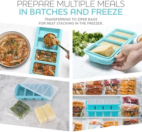 XOMOO Silicone Freezer Tray with Lid, 2-Pack
