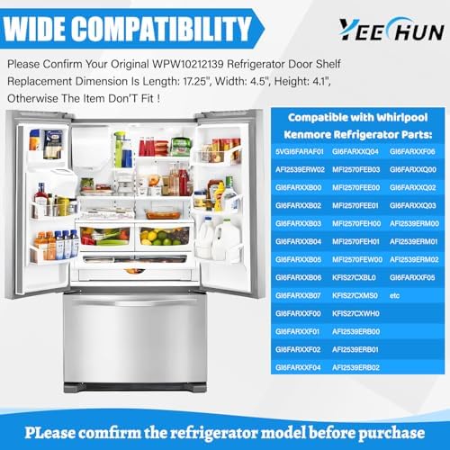 WPW10212139 Refrigerator Door Bin Shelf for Whirlpool Fridge Door