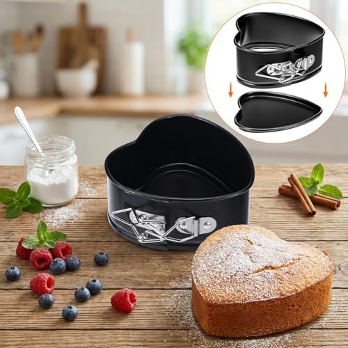 QWORK Springform Cake Pan Set - 4 Pack 4-Inch Non-Stick Leakproof