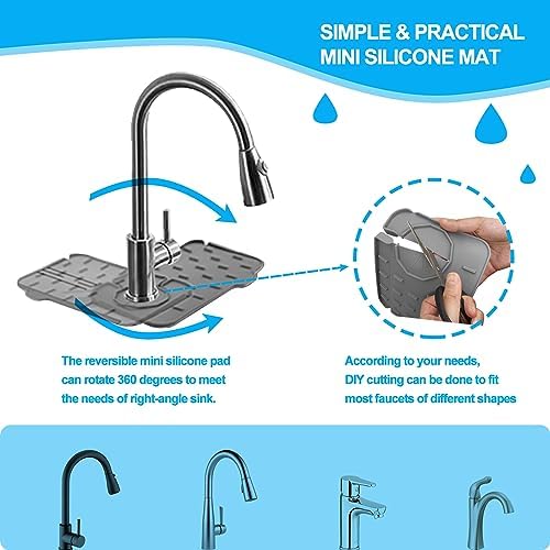 2 Pieces Kitchen Sink Splash Guard 8.3" Mini Sink Faucet Mat Faucet