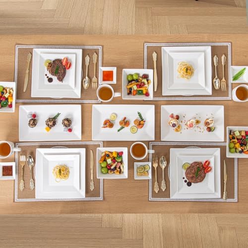 Porlien 12-inch White Porcelain Serving Platters for Party, Wedding