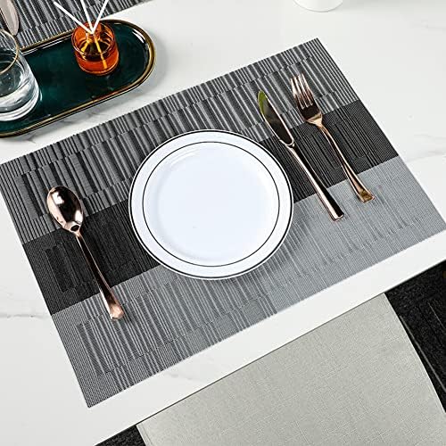 Placemats, Washable PVC Table Mats, Woven Vinyl Placemat for Dining