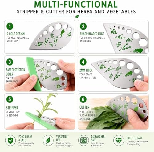 9-Hole Stainless Steel Herb Stripper