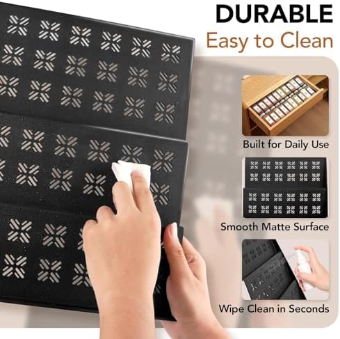 Adjustable 3-Tier Drawer Spice Organizer – Thick Plastic, Non-Slip