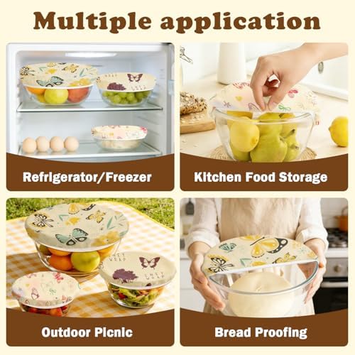 Reusable Beeswax Bowl Covers for Bread Proofing & Food Storage