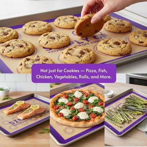 Silicone Baking Mat Set of 2, Non-Stick Cookie Sheet Liners
