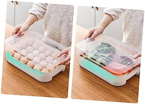 Egg Storage Box Drawer Type PP Tray with Lid for Fridge