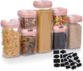 Set of 7 Airtight Food Storage Containers - Pantry Organizer Bins, BPA