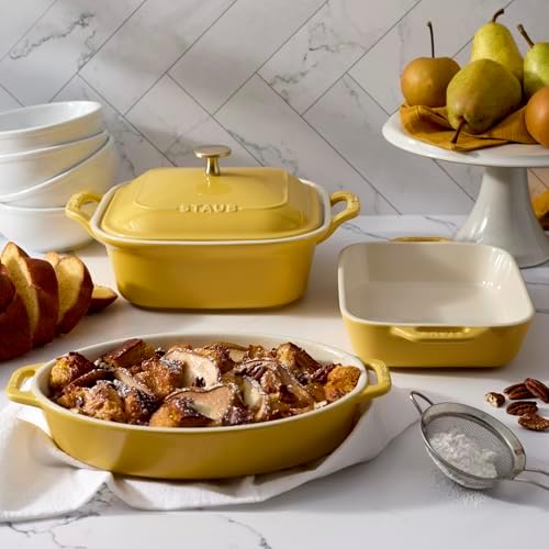 Staub Ceramic 4-pc Baking Pan Set, Citron