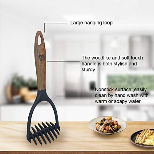 Potato Mashers with Woodlike Soft Touch Handle for cooking-Stylish and