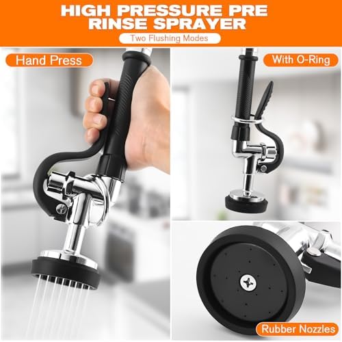 21" Height Commercial Sink Faucet with Sprayer