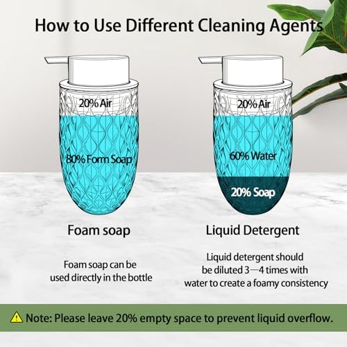 Glass Foaming Hand Soap Dispenser 10oz Refillable Hand Soap Dispenser