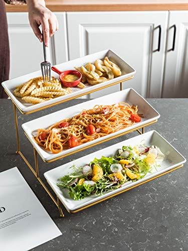 YHOSSEUN 3 Tier Serving Tray for Party,Tiered Serving Platters, 14 In